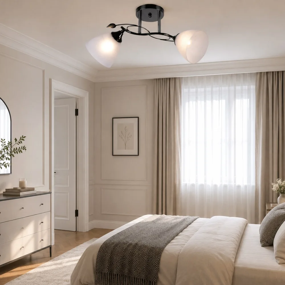 Chandelier for bedroom, VARGO 2×E27 chrome DL1394 — Photo 4