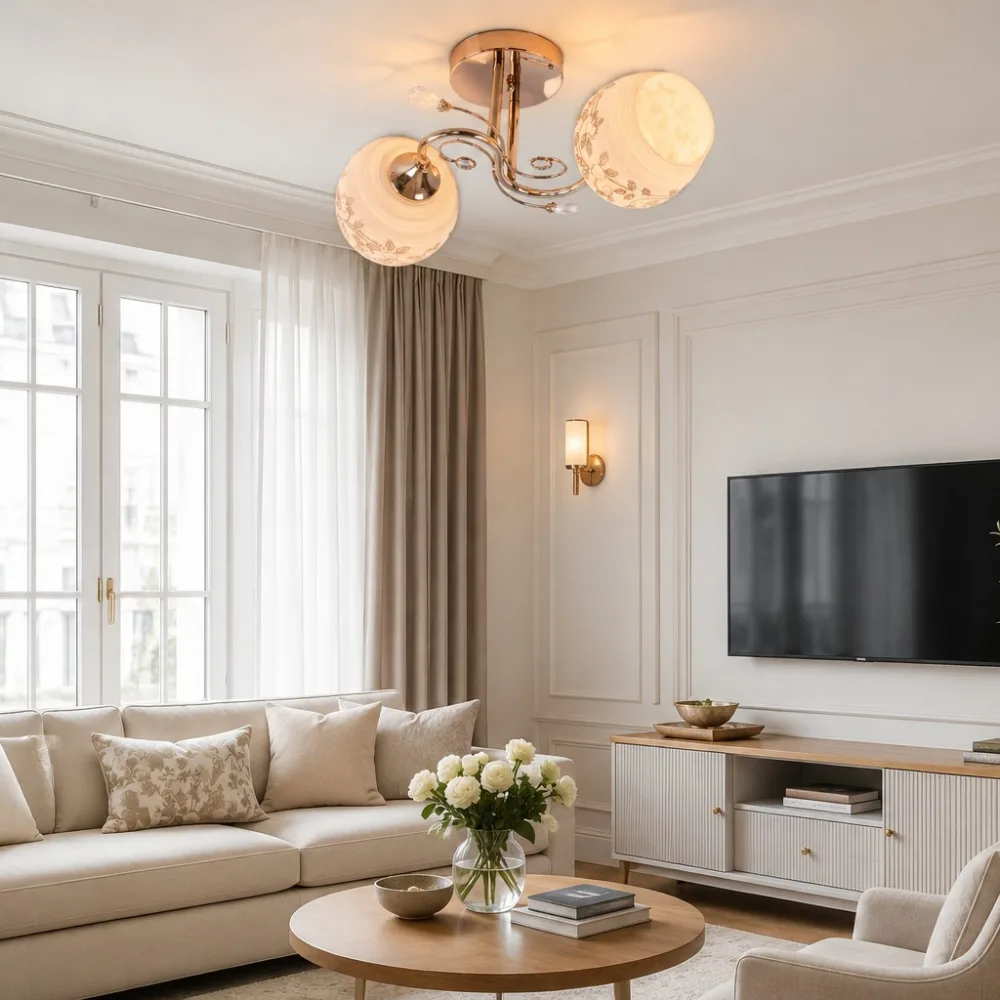 Chandelier for dining room, VARGO 2×E27 gold DL1396 — Photo 4