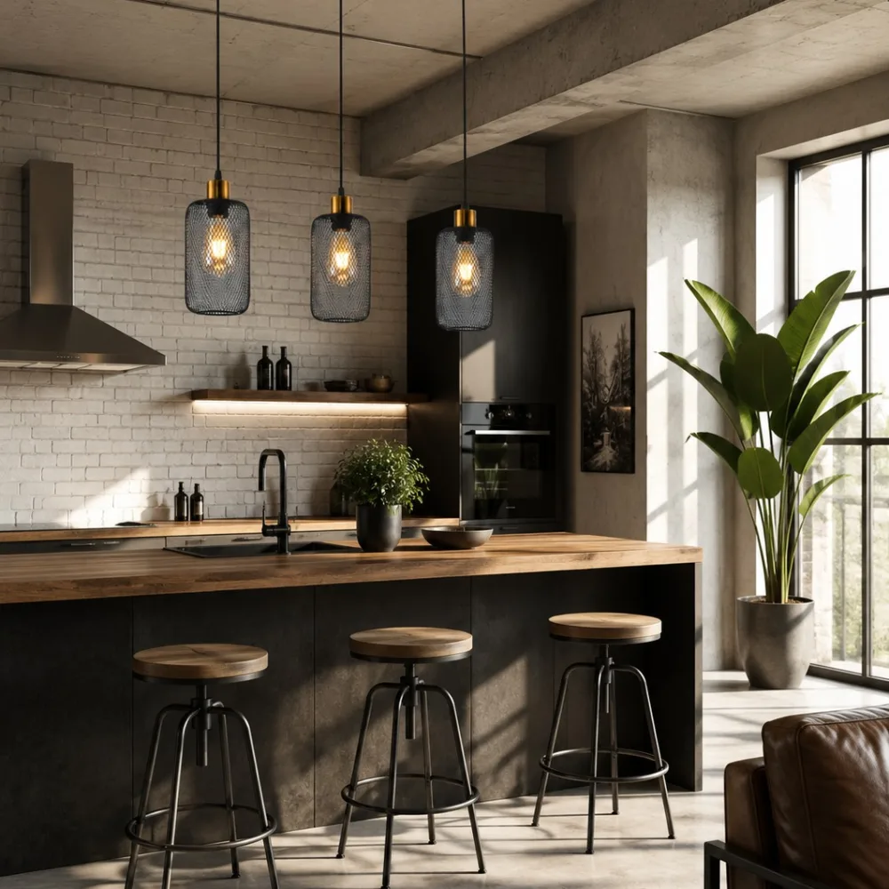 Piekarams gaismeklis ēdamistabai, VARGO 3×E27 melns DL1402 — Foto 2