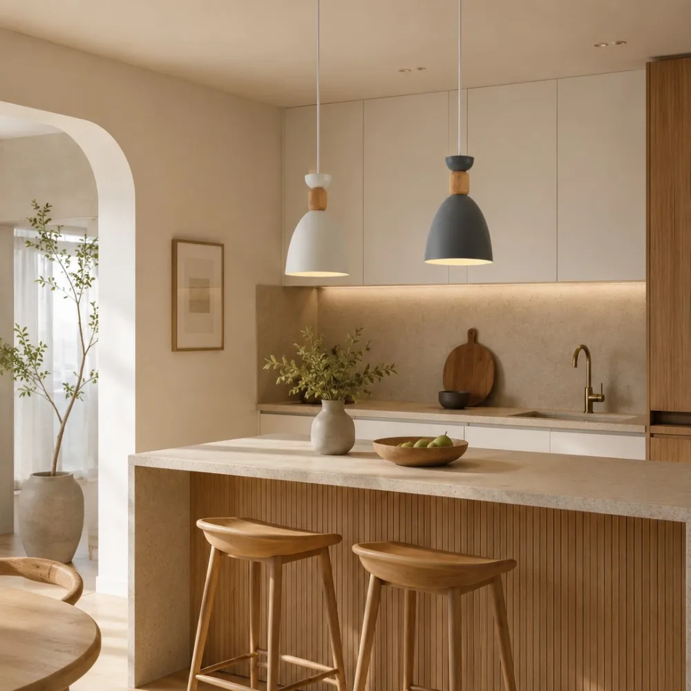 Rippvalgusti kööki, VARGO 2×E27 valge ja hall DL1414 — Foto 2