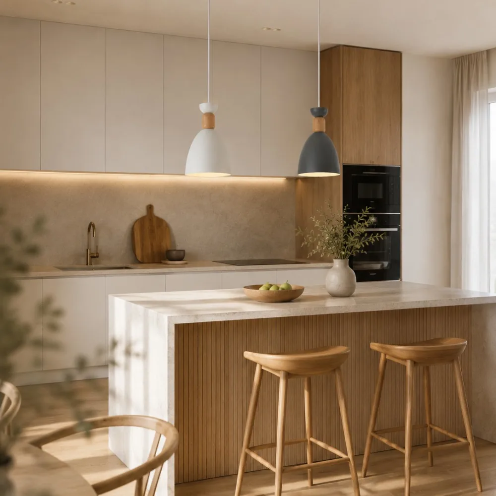 Rippvalgusti kööki, VARGO 2×E27 valge ja hall DL1414 — Foto 3
