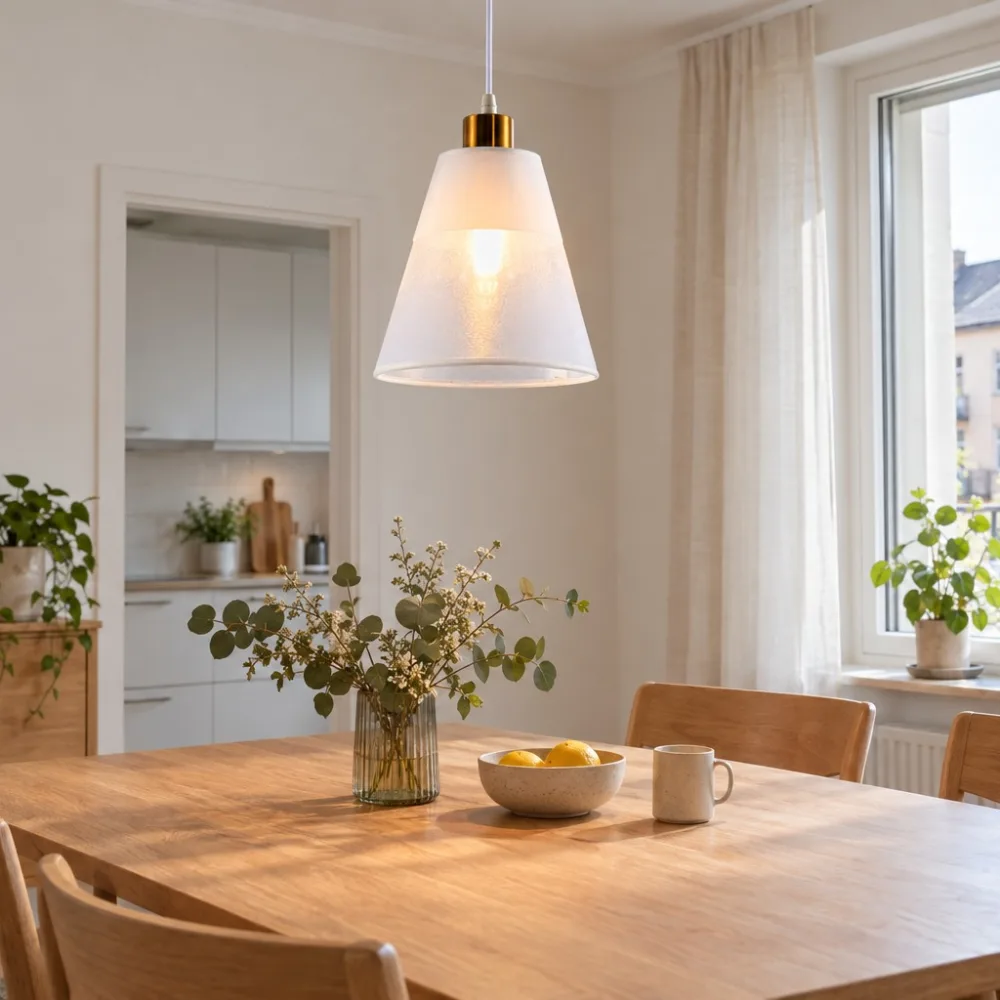 Piekarams gaismeklis ēdamistabai, VARGO 1×E27 balts DL1422 — Foto 3