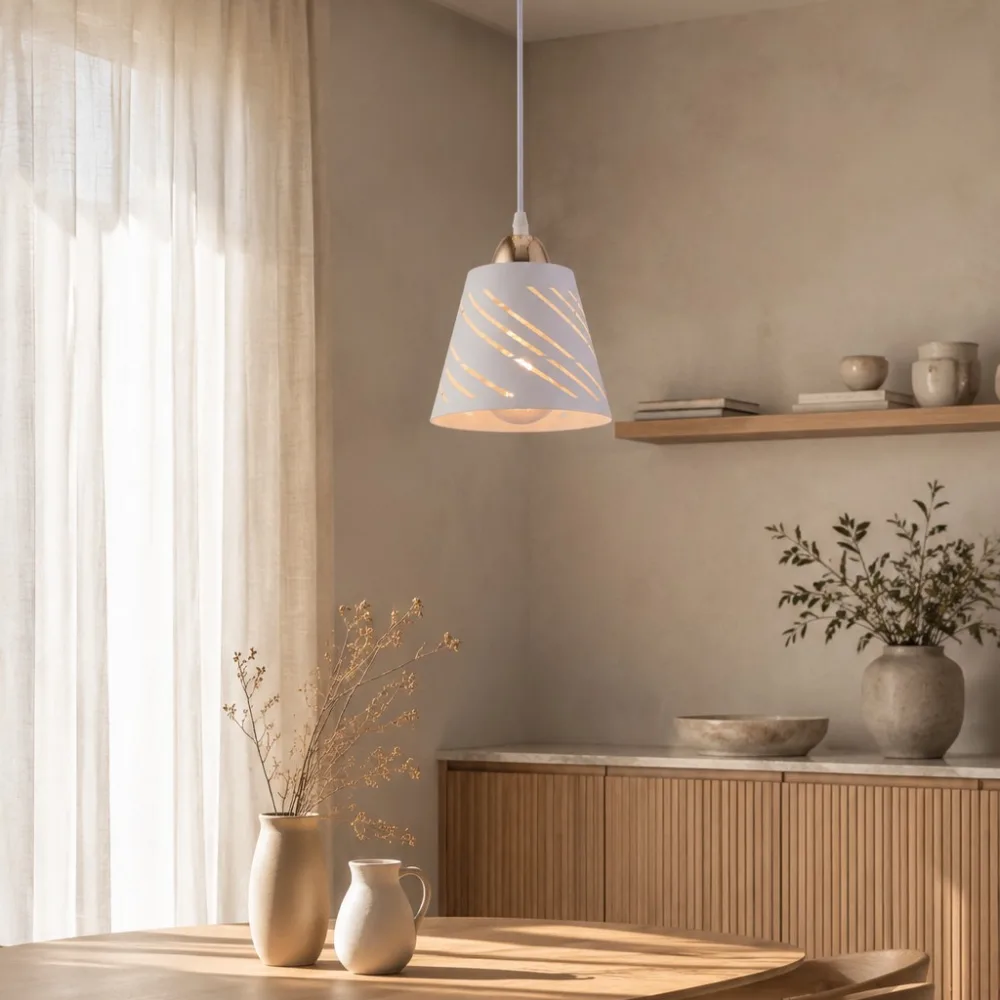 Piekarams gaismeklis guļamistabai, VARGO 1×E27 balts DL1432 — Foto 2