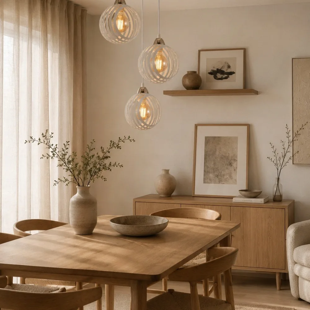 Piekarams gaismeklis viesistabai, VARGO 3×E27 balts DL1436 — Foto 2
