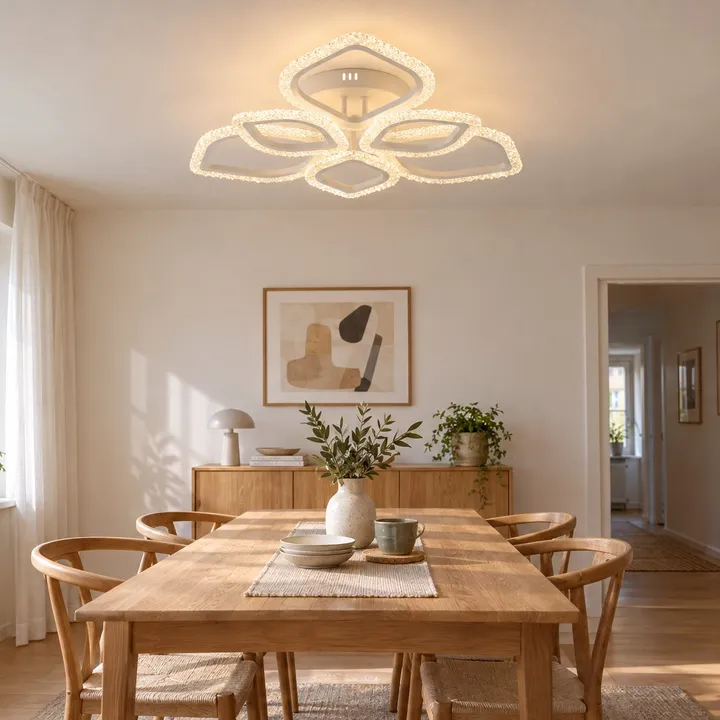 LED chandelier with remote control, VARGO 102W white DL1116