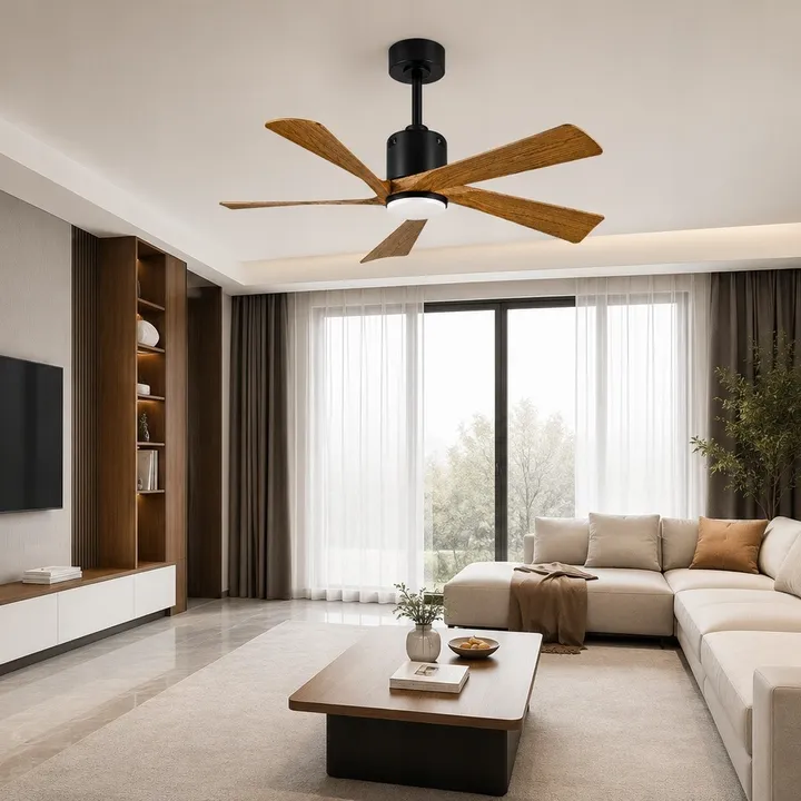 Ceiling fan with light, VARGO 22W black DL1450
